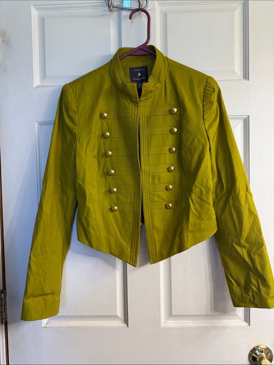 Forever 21 Jackets & Blazers - Forever 21 Chartreuse Military-Style Cropped Blazer